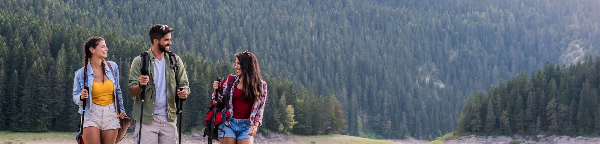Friends love hiking together.