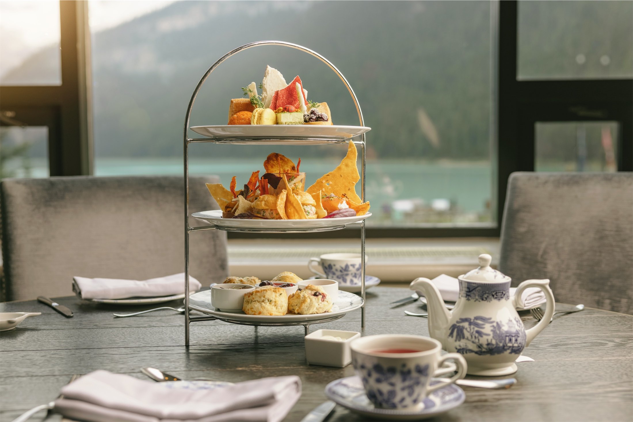 three plates of small desserts