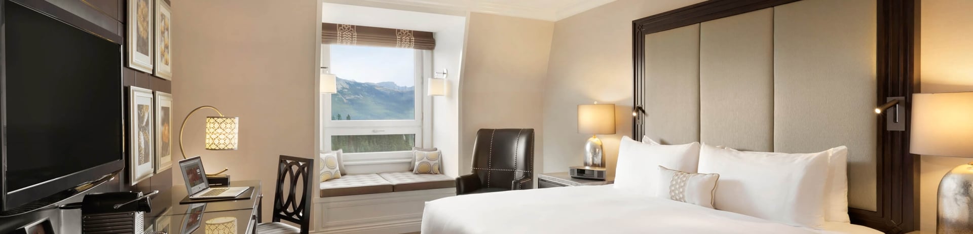 bedroom with desk and window nook