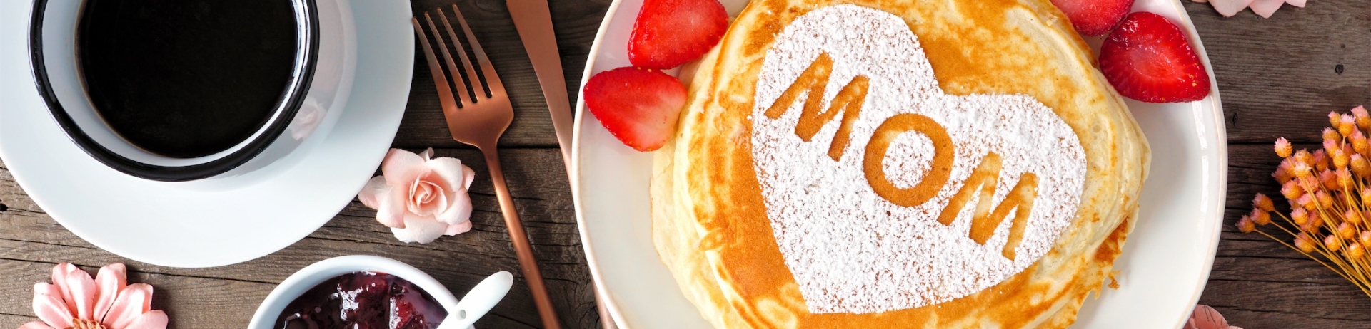 pancakes with mom spelled on them