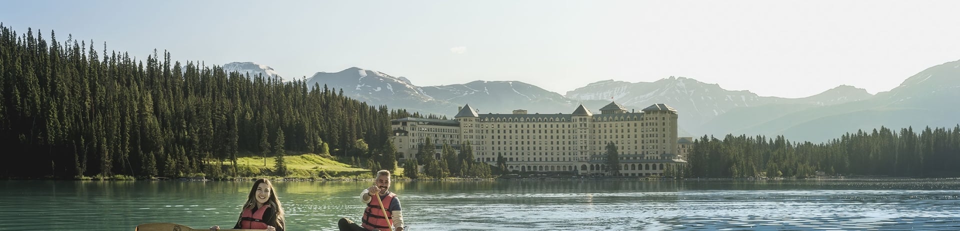 canoe on lake louise