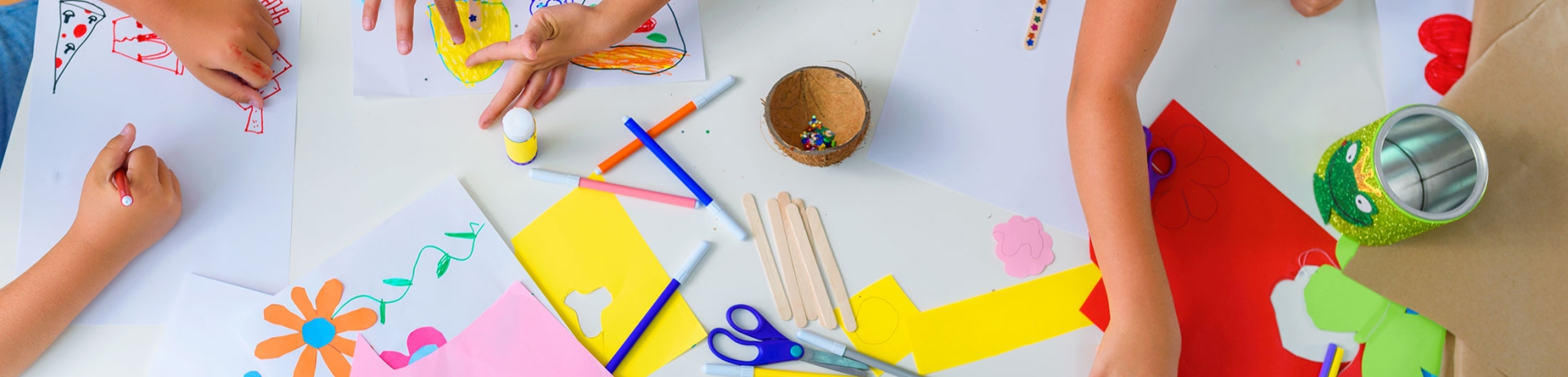 Children playing with arts and crafts
