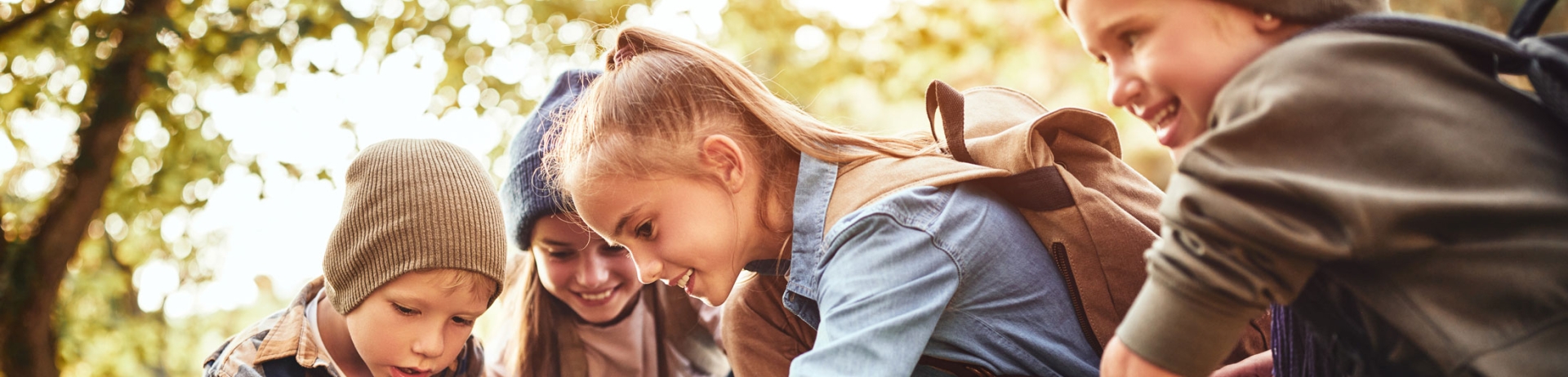 kids outside exploring
