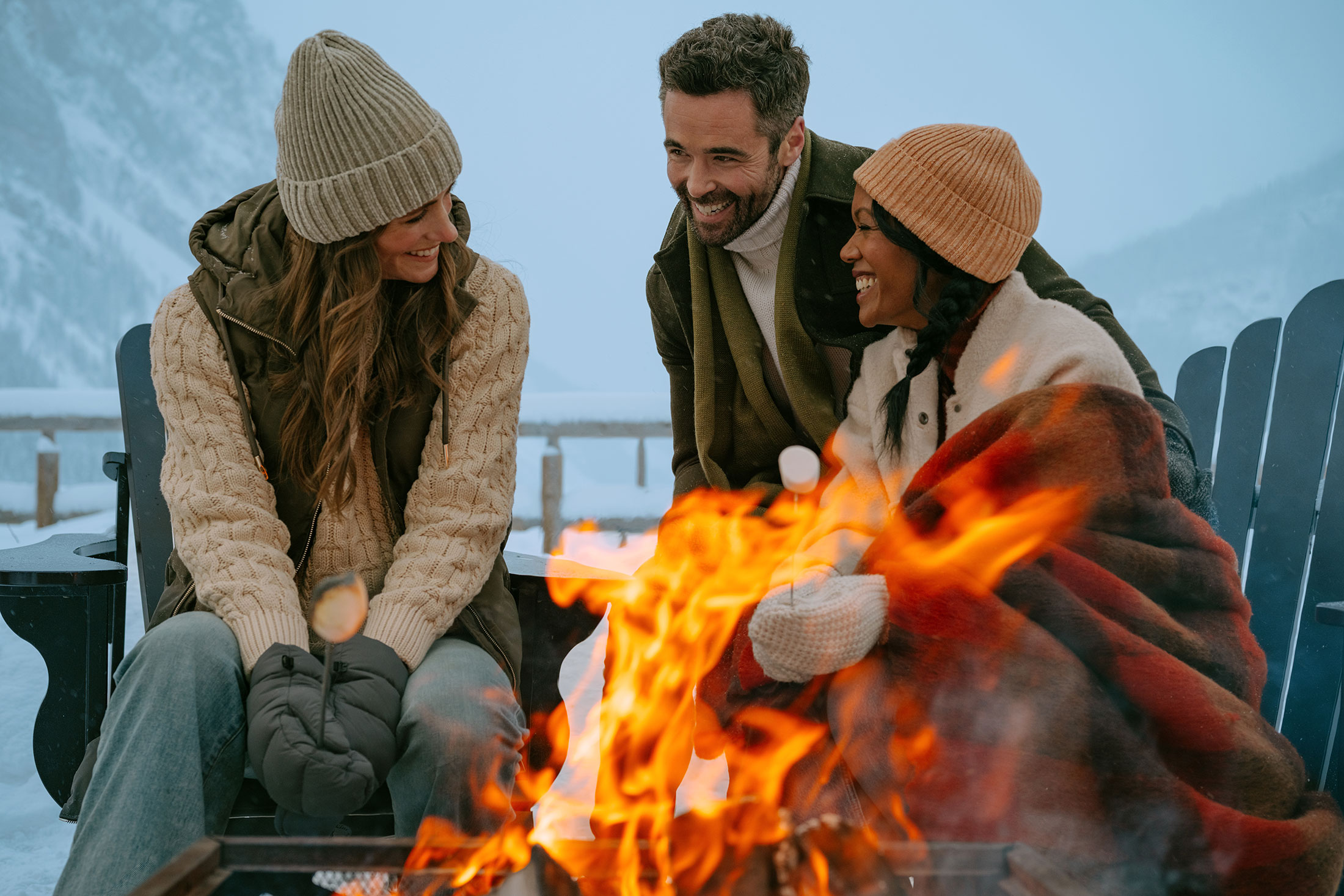 Cozy Campfire in the snow