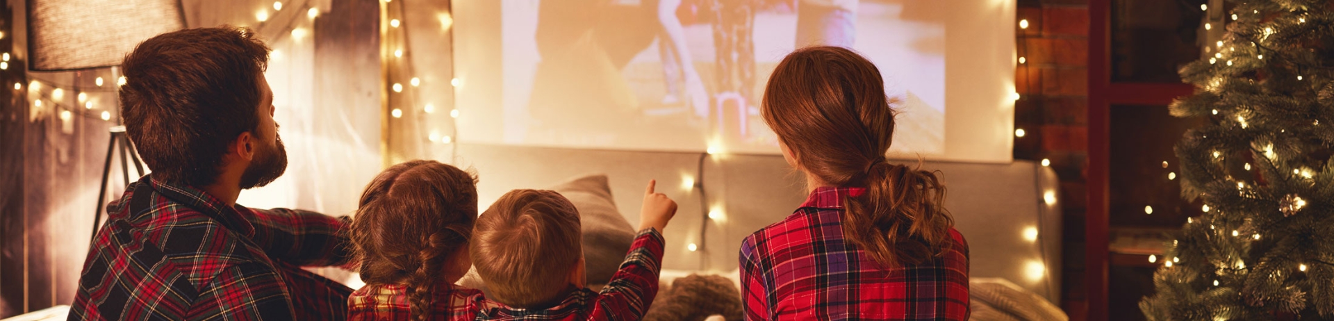 Family watching movie